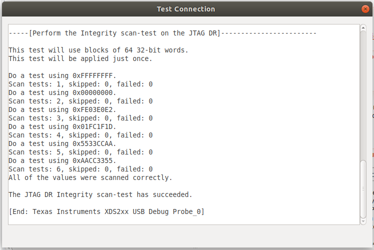 Target Configuration Test Output