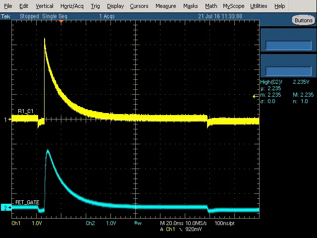 FET Gate Input Response to Quick Poweroff