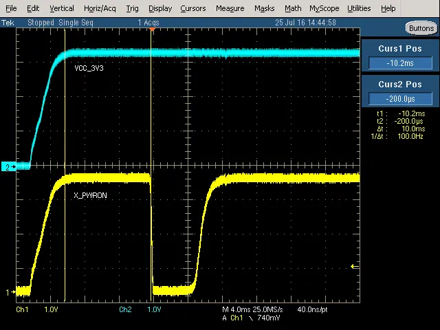 X_PWRON Response using the Recommended Circuit Design