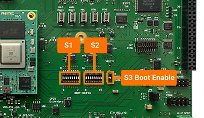 phyBOARD-Lnyx Close-up of Boot Switches