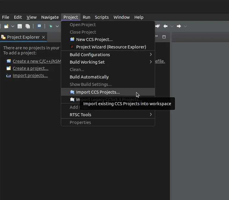 Import a CCS Project