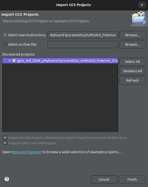 Select the correct CCS project