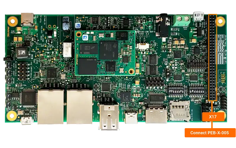 phyBOARD-Lyra AM62x + PEB-X-005