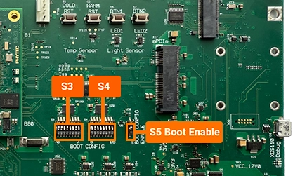 phyBOARD-AM67x Boot Mode Switches Close-up